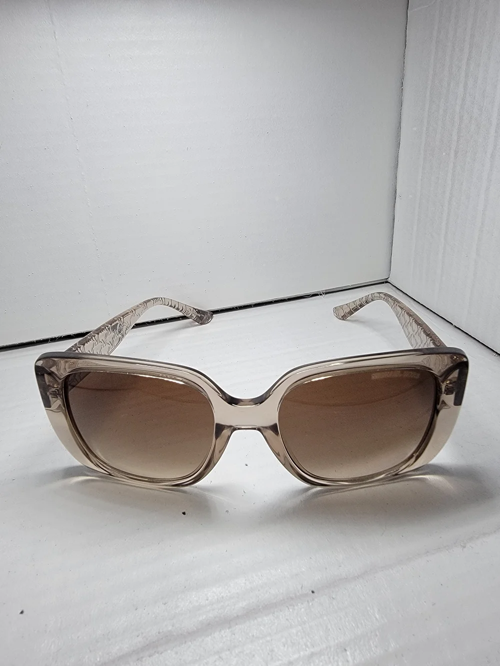 Michael Kors Champagne Beige Square Sunglasses with Brown Gradient Lenses